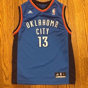 Adidas Blue #13 Oklahoma City James Harden Jersey with Orange Trim